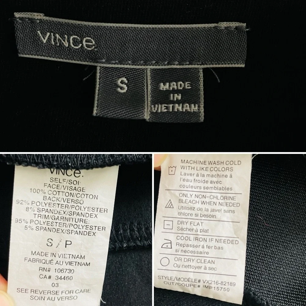 Vince Scuba Black Knit Moto Jacket Size Small - Picture 12 of 12